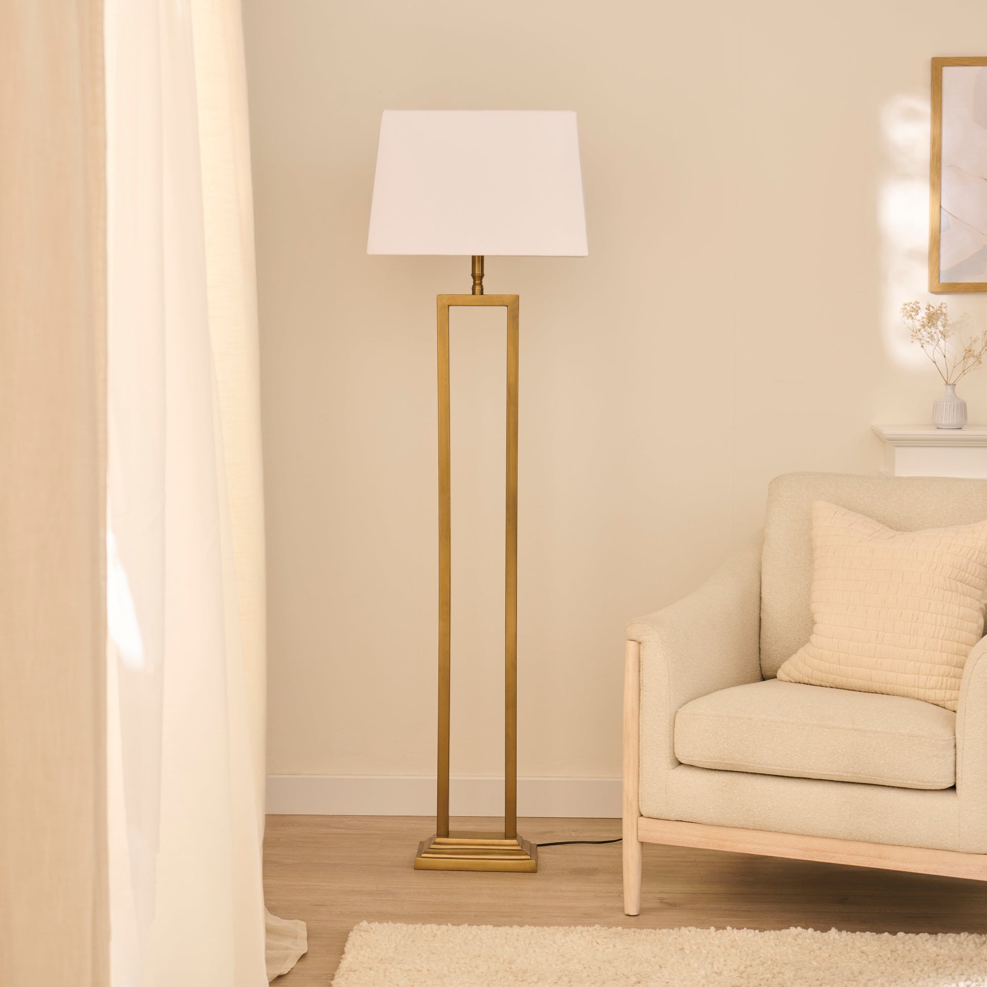 Ashurst White Rectangular Lamp Shade White - 46cm - Laura James