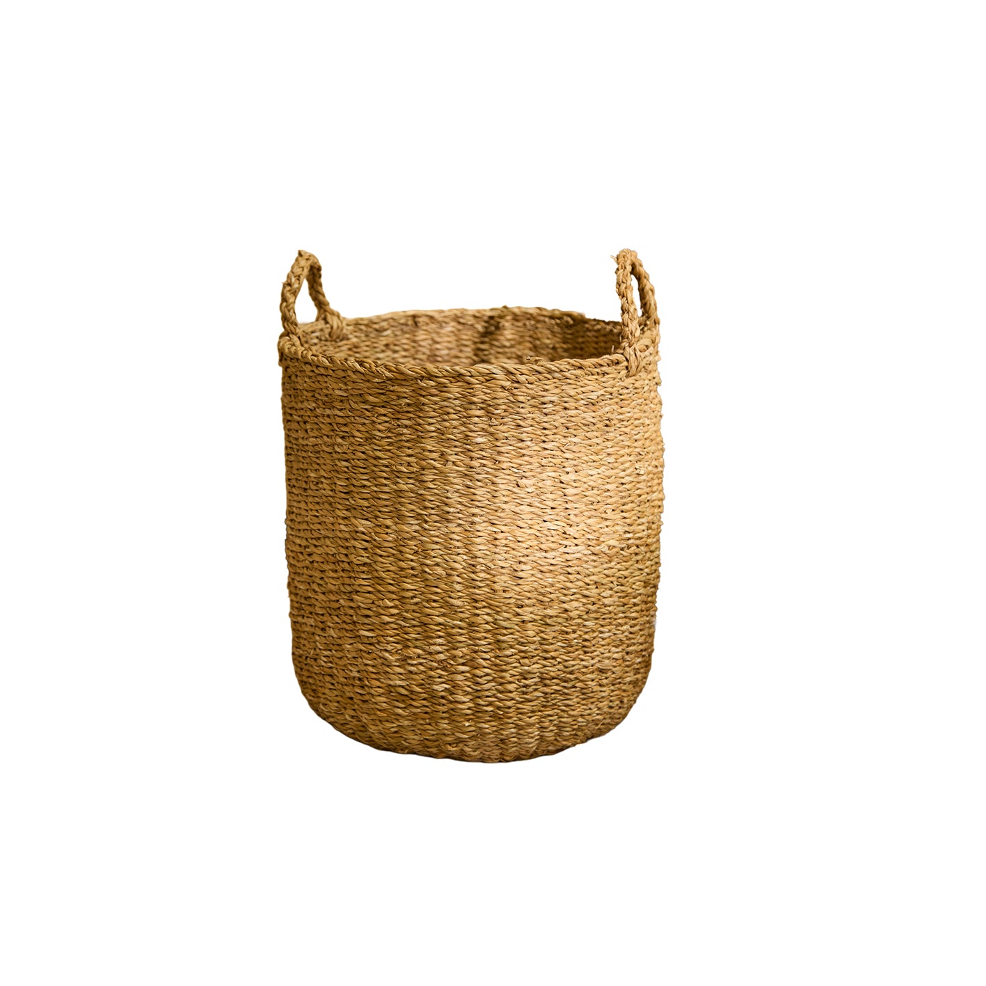 Asika 35cm Round Typha Basket - Natural - Laura James 