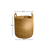 Asika 35cm Round Typha Basket - Natural - Laura James 