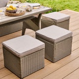 Aston 9 Seater Rattan Garden Corner Dining Set - Light Grey with Polywood Top - Laura James