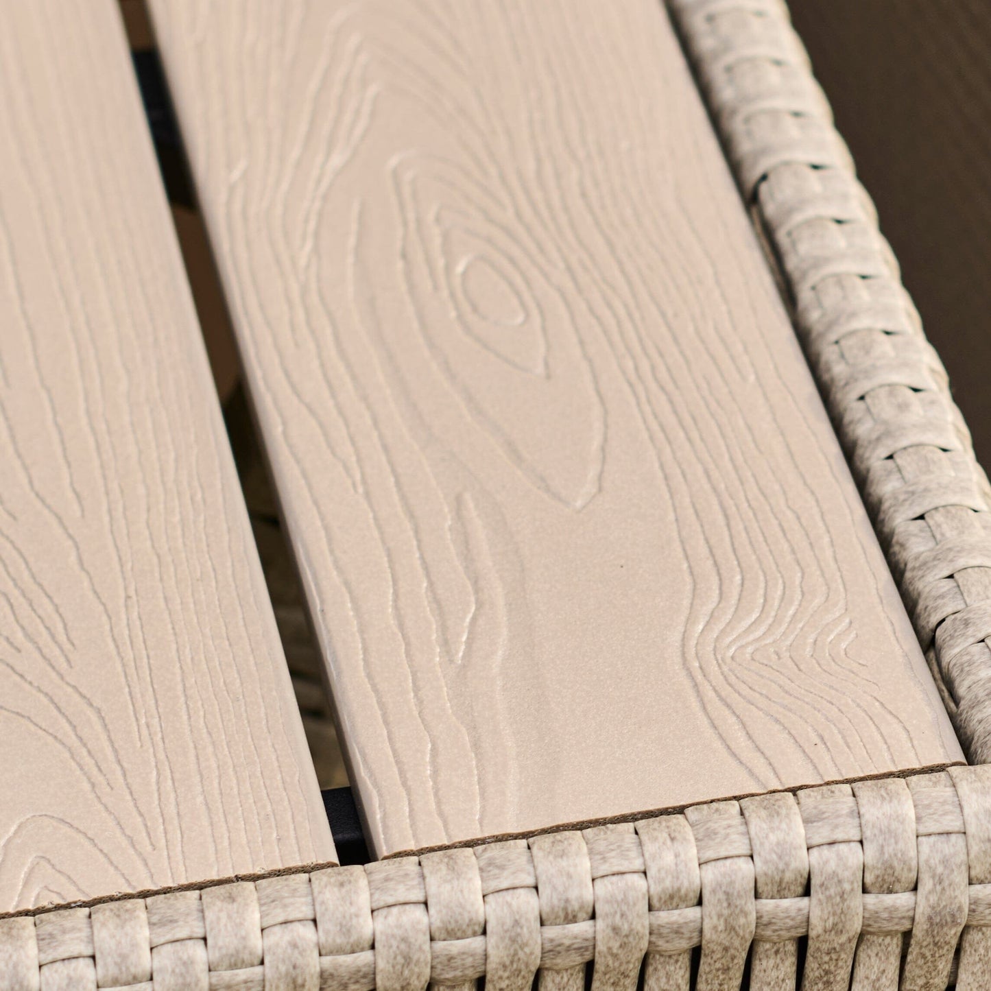 Cube 8 Seater Rattan Garden Dining Set - Light Grey with Polywood Top - Laura James 