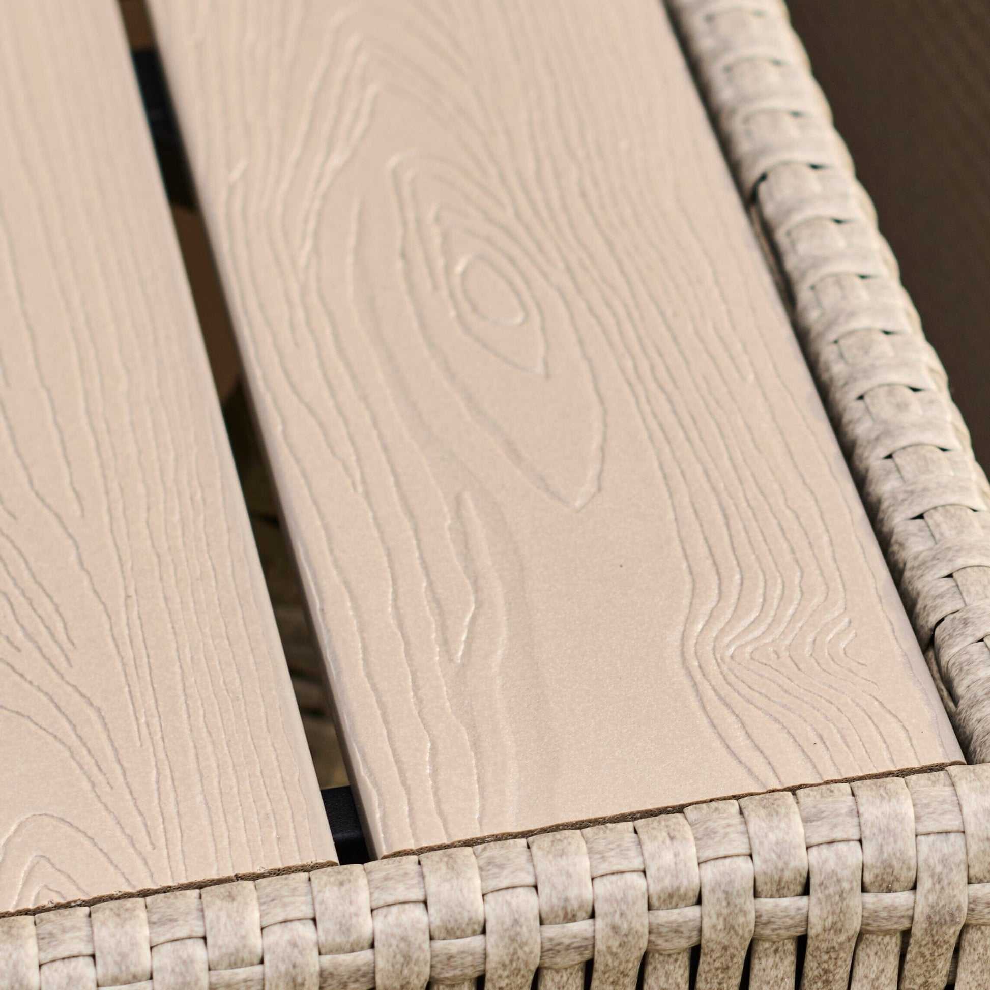 Cube 8 Seater Rattan Garden Dining Set - Light Grey with Polywood Top - Laura James 