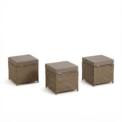 Aston 9 Seater Rattan Garden Corner Sofa Set with Fire Pit - Brown Weave - Laura James