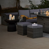 Aston 9 Seater Garden Sofa Set with Fire Pit - Grey - Laura James 