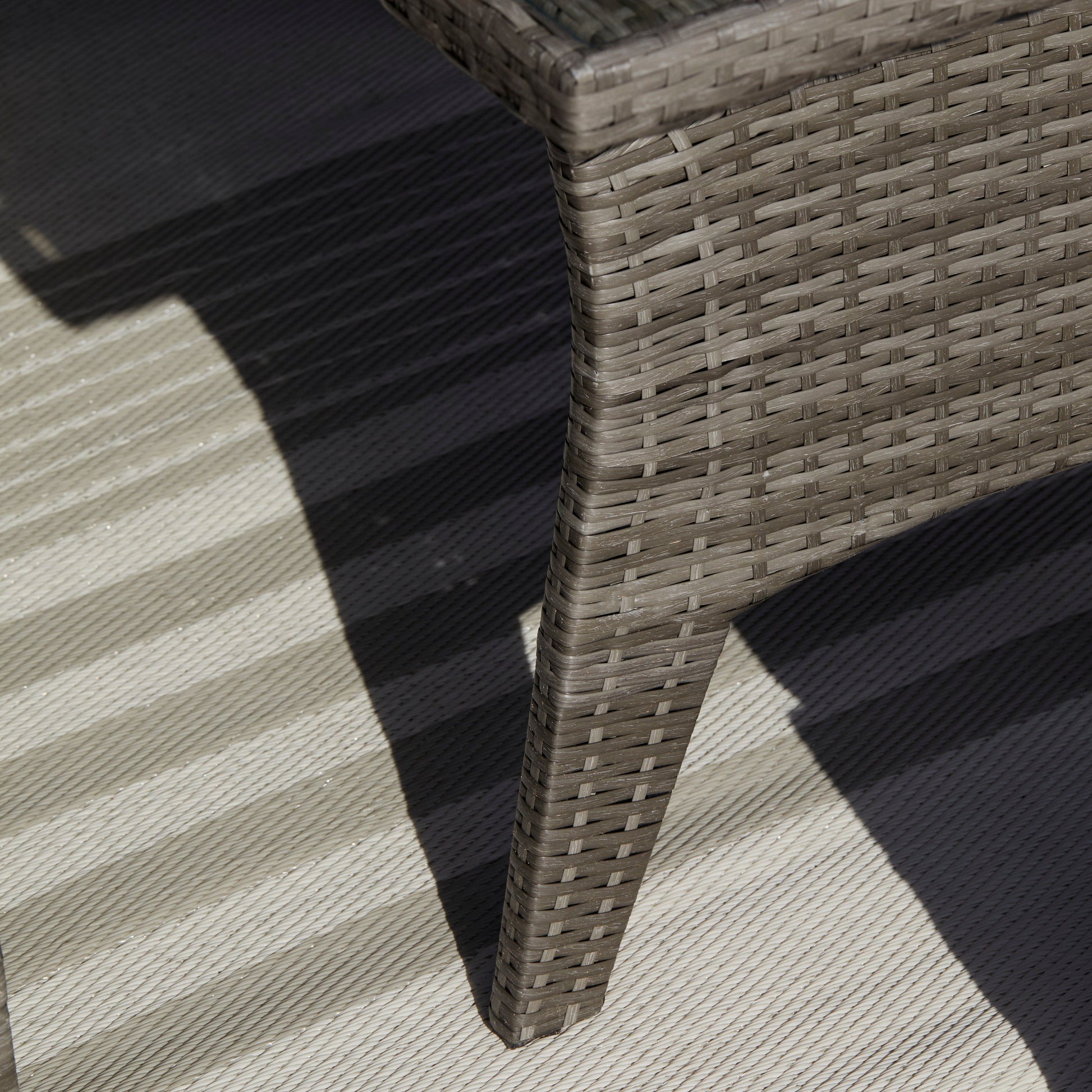  Aston 9 Seater Rattan Corner Sofa Set with Polywood Top - Grey - Laura James 