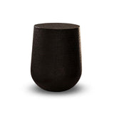 Astra 41cm Round Metal Side Table - Black Bronze Geometric Lines - Laura James 
