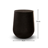 Astra 41cm Round Metal Side Table - Black Bronze Geometric Lines - Laura James 