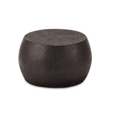Astra 67cm Round Black Bronze Geometric Lines Metal Coffee Table - Laura James 