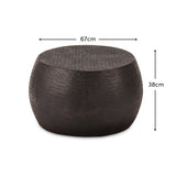 Astra 67cm Round Black Bronze Geometric Lines Metal Coffee Table - Laura James 
