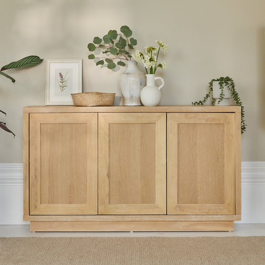 Astrid 3 Door Large Sideboard - Whitewash Oak - Laura James