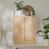 Astrid 2 Door Small Sideboard - Whitewash Oak - Laura James