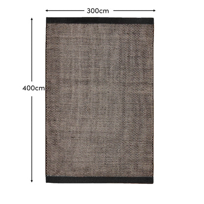 Atcham 300x400cm Wool/Cotton Rug - Black - Laura James 