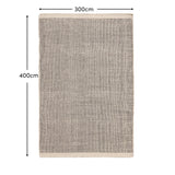 Atcham 300x400cm Wool/Cotton Rug - Black & Natural - Laura James 