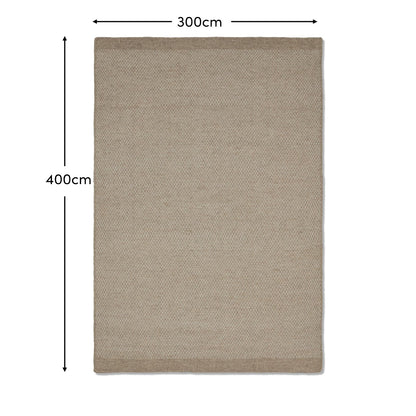 Atcham 300x400cm Wool/Cotton Rug - Sand - Laura James 