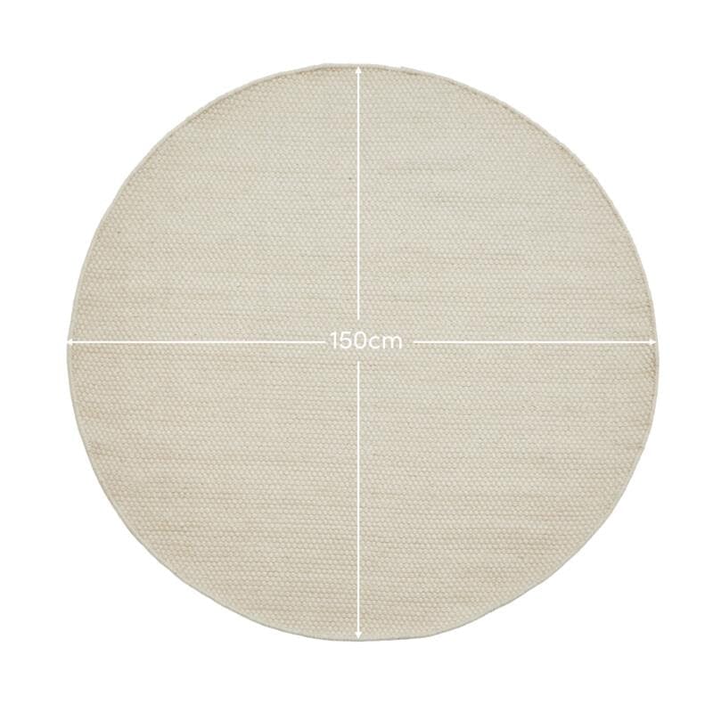 Atcham Clay/Natural Round Rug Wool with Cotton  - 150cm - Laura James