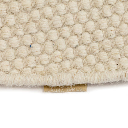 Atcham Clay/Natural Round Rug Wool with Cotton  - 150cm - Laura James