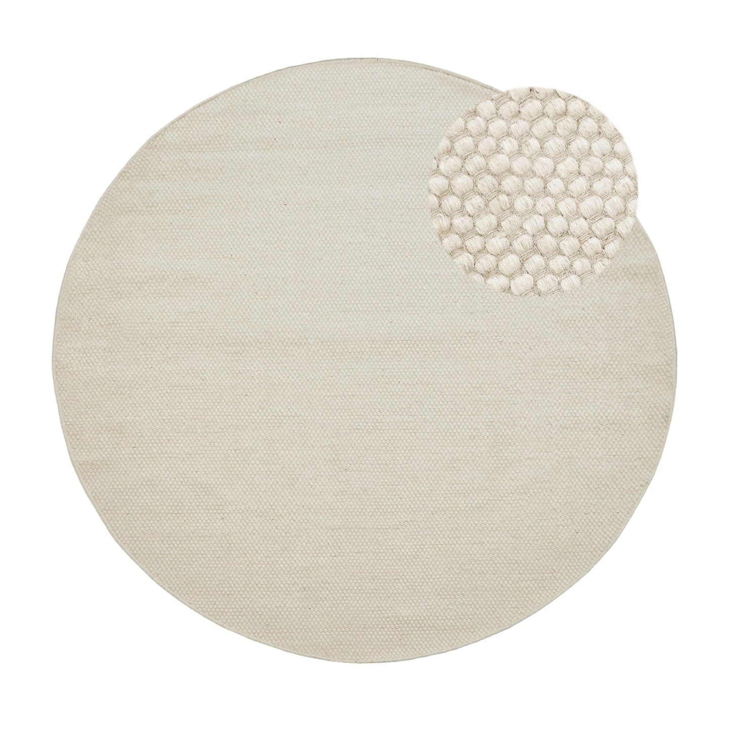 Atcham Clay/Natural Round Rug Wool with Cotton  - 150cm - Laura James 
