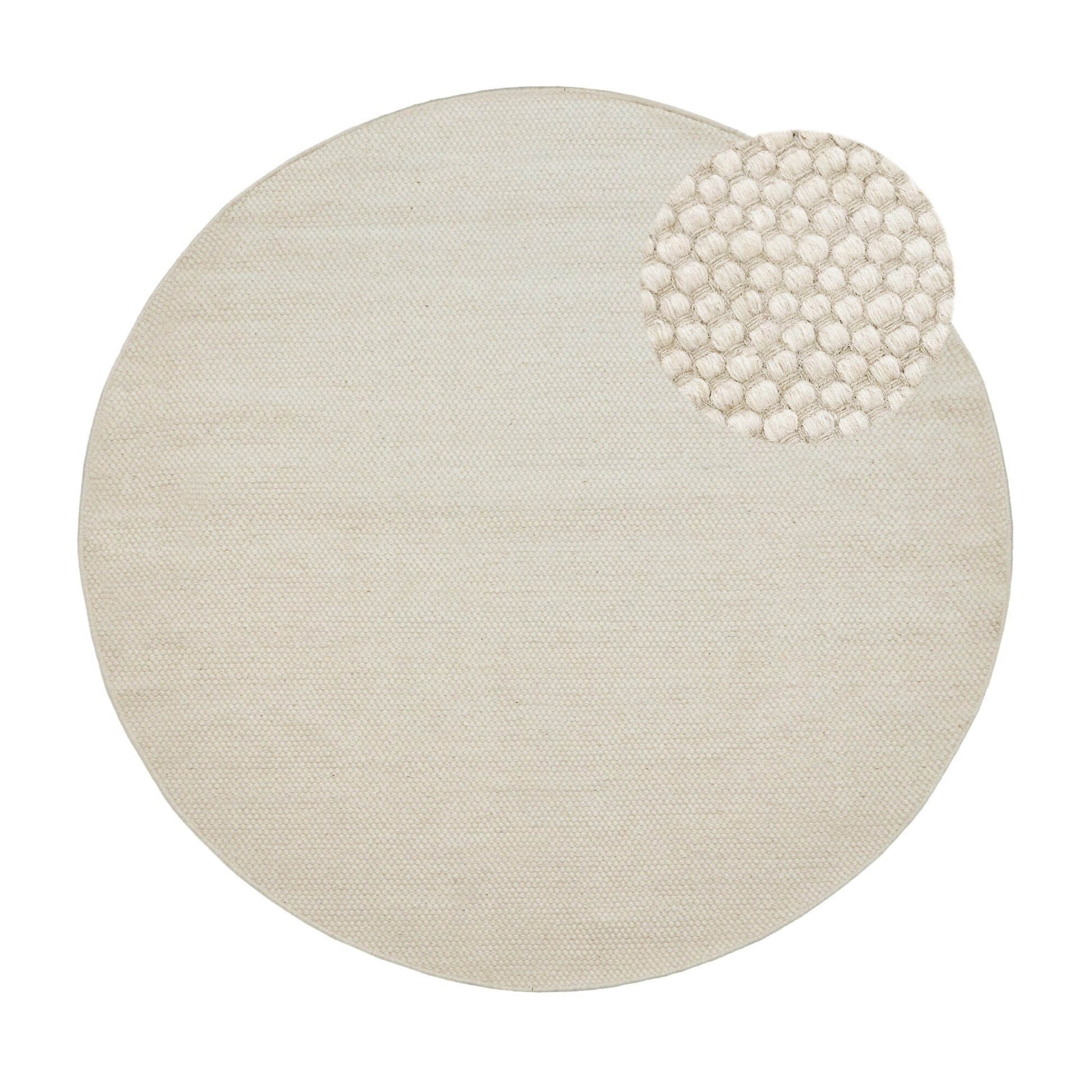 Atcham Clay/Natural Round Rug Wool with Cotton  - 150cm - Laura James 