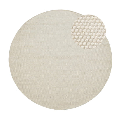 Atcham Clay/Natural Round Rug Wool with Cotton  - 150cm - Laura James 