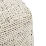 Atcham Clay Marl Wool & Cotton Ottoman - 45 x 45cm - Laura James 