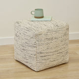 Atcham Clay Marl Wool & Cotton Ottoman - 45 x 45cm - Laura James 