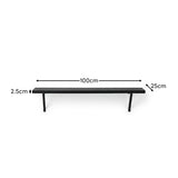 Atlas 100cm Mango Wood Wall Shelf - Jet Black - Laura James
