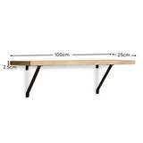 Atlas 100cm Mango Wood Wall Shelf - Whitewash - Laura James