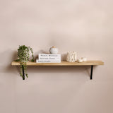 Atlas 100cm Mango Wood Wall Shelf - Whitewash - Laura James