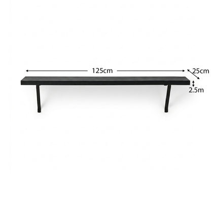 Atlas 125cm Wall Shelf - Jet Black Mango Wood - Laura James