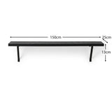 Atlas 150cm Mango Wood Wall Shelf - Jet Black - Laura James