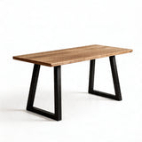 Atlas 160cm Chalked Mango Wood Dining Table Set - 6 Seater - Dolly Dining Chairs - Mink Taupe with Black Legs - Laura James
