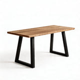 Atlas 160cm Chalked Mango Wood Dining Table Set - 6 Seater - Dolly Dining Chairs - Oyster White - Black Legs - Laura James