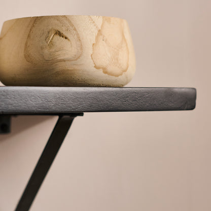 Atlas 150cm Mango Wood Wall Shelf - Jet Black
