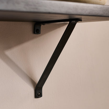 Atlas 150cm Mango Wood Wall Shelf - Jet Black