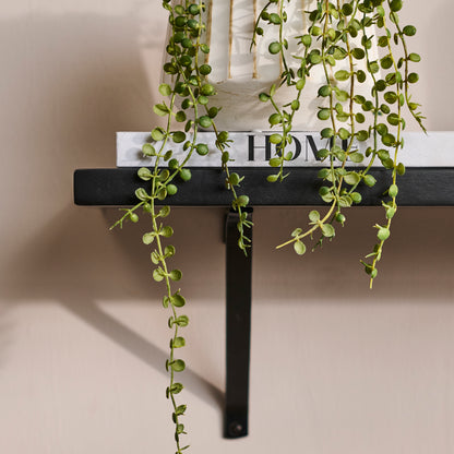 Atlas 100cm Mango Wood Wall Shelf - Jet Black - Laura James
