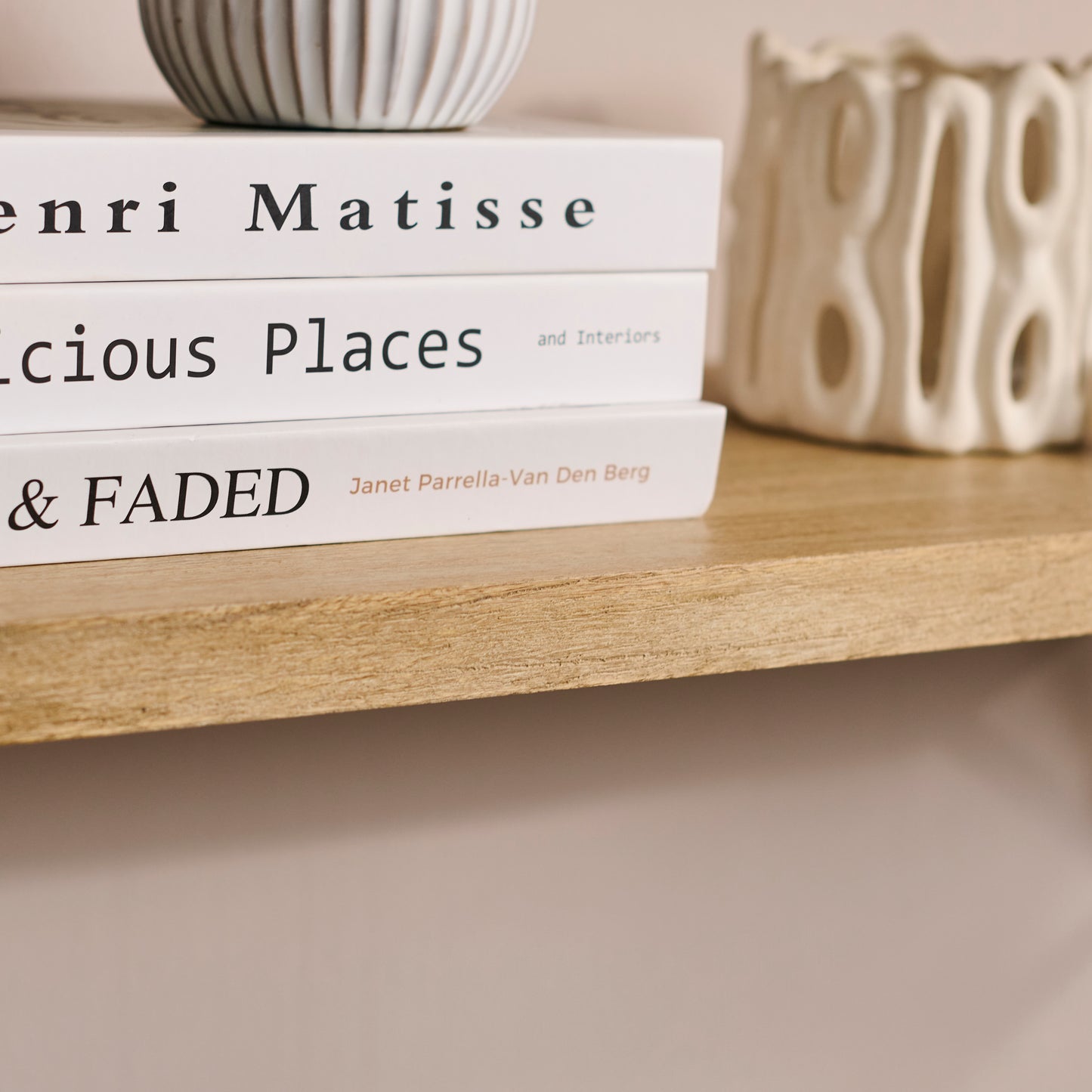 Atlas 100cm Mango Wood Wall Shelf - Whitewash - Laura James