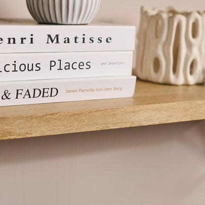 Atlas 100cm Mango Wood Wall Shelf - Whitewash - Laura James