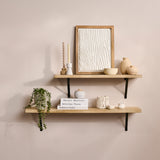 Atlas 100cm Mango Wood Wall Shelf - Whitewash - Laura James