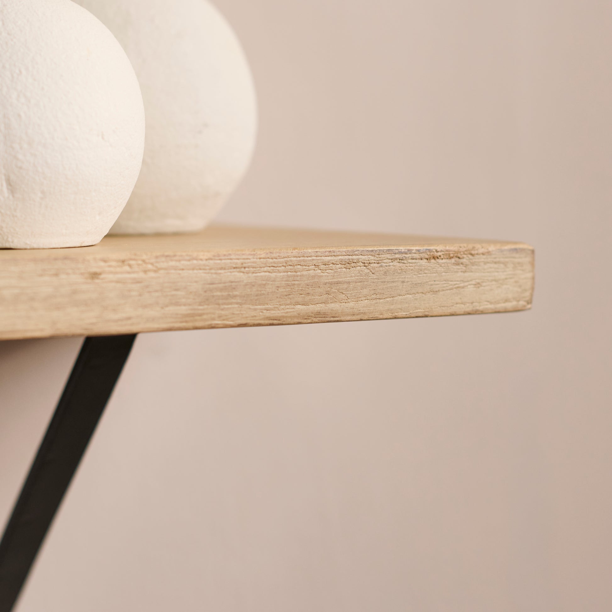 Atlas 100cm Mango Wood Wall Shelf - Whitewash - Laura James