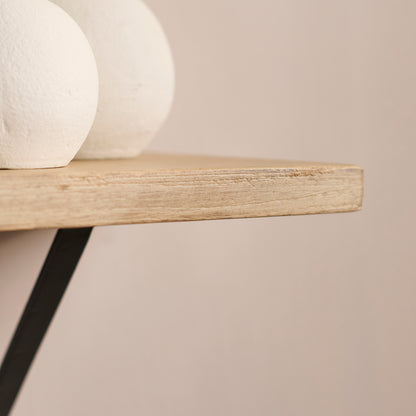 Atlas 100cm Mango Wood Wall Shelf - Whitewash - Laura James