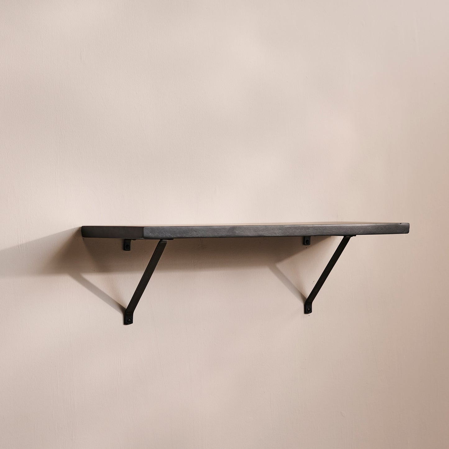 Atlas 100cm Mango Wood Wall Shelf - Jet Black - Laura James