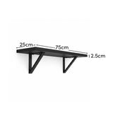 Atlas 75cm Mango Wood Wall Shelf - Jet Black - Laura James