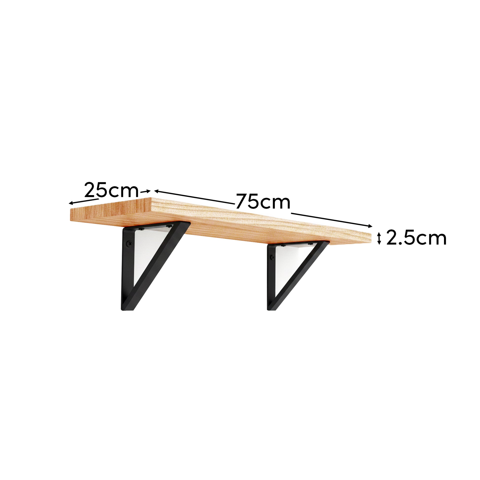 Atlas 75cm Mango Wood Wall Shelf - Whitewash - Laura James