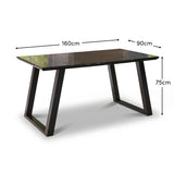 Atlas Black Marble Dining Table - Black Metal Legs - Luara James