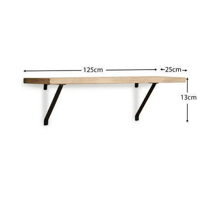 Atlas 125cm Mango Wood Wall Shelf - Whitewash - Laura James