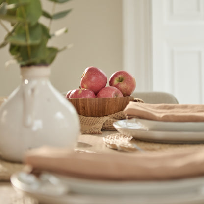Atlas 160cm Chalked Mango Wood Dining Table Set - 6 Seater - Dolly Dining Chairs - Mink Taupe with Black Legs - Laura James