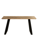 Atlas Chalked Mango Wood Dining Table - 6 Seater - Cleo Soft Beige Dining Chairs - Black Legs - LaurA james 