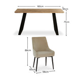 Atlas Chalked Mango Wood Dining Table Set - 6 Seater - Maeve Dining Chairs - Black Oak Legs - Laura James 
