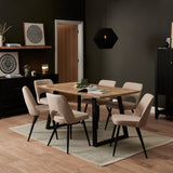 Atlas Mangowood Dining Table - 6 Seater - Boucle Chairs with Black Leg