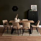 Atlas Mangowood Dining Table - 6 Seater - Boucle Chairs with Black Leg - Laura James